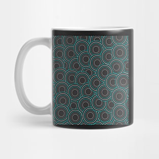 gray circles with cyan large Mug